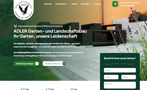 Website-Relaunch von ADLER Garten- und Landschaftsbau mit moderner Leistungsdarstellung und SEO-Fokus