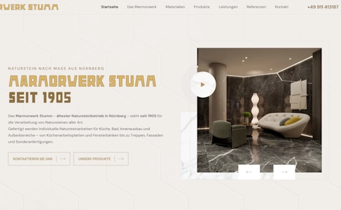 Website-Relaunch von Marmorwerk Stumm mit SEO-Fokus und moderner Naturstein-Präsentation