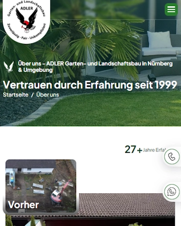 Mobile Ansicht der ADLER Website